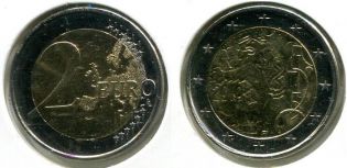2 евро 150 лет финской валюте Финляндия 2010 год