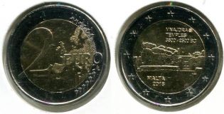 2 евро Мнайдра Мальта 2018 год