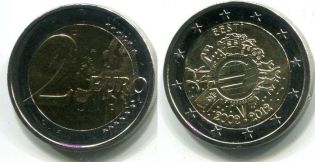2 евро наличный Эстония 2012 год