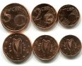 Набор евро монет Ирландии 1-5 центов