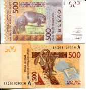 500 франков Кот-дИвуар 2012 год