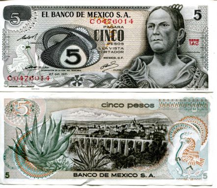 5 песо Мексика 1971 год