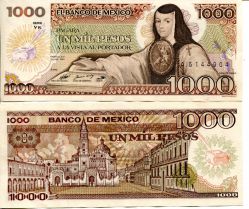 1000 песо Мексика 1985 год