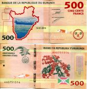 500 франков Бурунди 2015 год