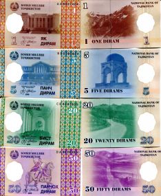Набор банкнот Таджикистана 1999 год