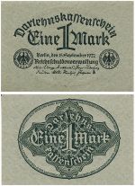1 марка Германия, Веймар 1922 год