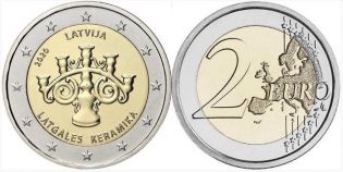 2 евро Латвия Латгальская керамика 2021 год