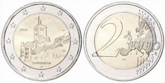 2 евро Замок Вартбург Германия 2022 год