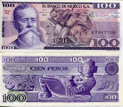 100 песо Мексика 1981 год