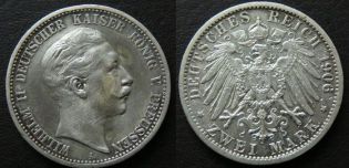 2 марки 1900-е Германия Пруссия A