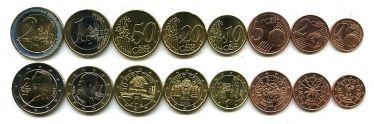 Набор монет евро Австрии