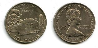 1 доллар 1977 год Новая Зеландия день Вайтанги