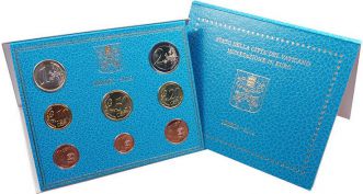Набор монет евро Ватикана 2019 год, оегулярный в буклете