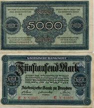 5000 марок 1923 год Германия