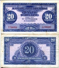 20 шиллингов оккупация Австрия 1944 год