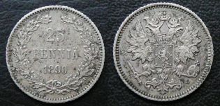 25 пенни 1890 год L Финляндия