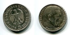 5 марок 1935 год Германия