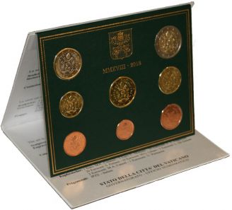 Набор монет Ватикана, евро 2018 год, регулярный