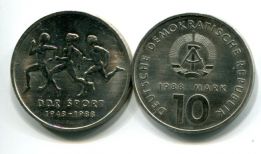 10 марок 1988 год (спорт - бег) Германия (ГДР)