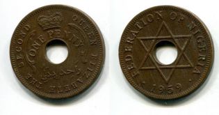 1 пенни 1959 год Нигерия