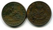 1/2 пенни (токен) 1850, 1852, 1854, 1857 год Канада (верхняя)