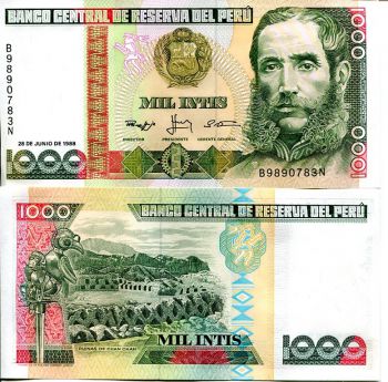 1000 инти 1988 год Перу