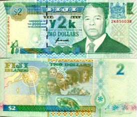 2 доллара Миллениум 2000 год Фиджи