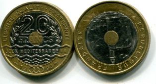 20 франков 1993 год игры Средиземноморья Франция