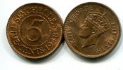 5 центов Сейшелы 1948 год