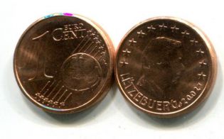 1 евроцент Люксембург 2002 год
