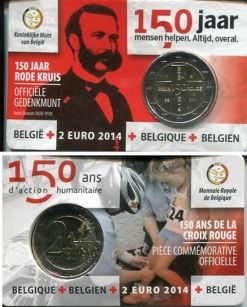 2 евро Бельгийский красный крест 2014 год