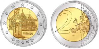 2 евро ратуша Германия 2010 год