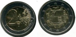2 евро Андорра 2017 год регулярная